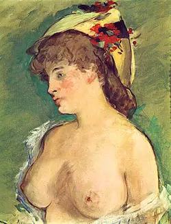 The Blonde with Bare Breasts Edouard Manet